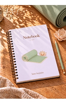 Yoga Temalı Sporcu Özel Seri Kişiselleştirilebilir Tasarım A5 Metal Spiralli Çizgisiz Karton Kapak Yoga Temalı Sporcu Özel Seri Kişiselleştirilebilir Tasarım Temalı Defter Çok Renkli