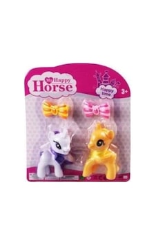 L-34-10 - Pony 2 Li Figür Set Tokalı Kartela Beyaz