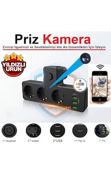 3'lü Akım Korumalı Priz Wifi Ev Güvenlik Kamerası Dünyanın Heryerinden Canlı Izlenir+kayıt Yapar 3'lü Akım Korumalı Priz Wifi Ev Güvenlik Kamerası Dünyanın Heryerinden Canlı Izlenir+kayıt Yapar