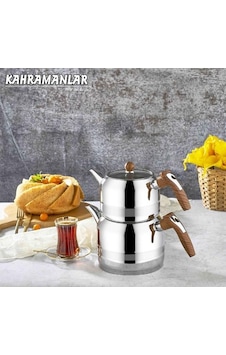 Kahramanlar Çelik Yağmur Orta Boy Çelik Çaydanlık Ahşap Çelik Kahramanlar Çelik Yağmur Orta Boy Çelik Çaydanlık Ahşap Çelik