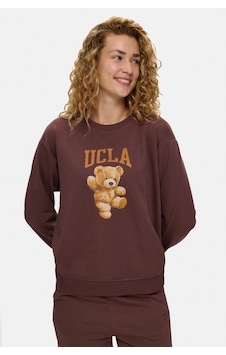 UCLA Lyra Koyu Kahve Bisiklet Yaka Baskılı Pamuklu Loose Fit Kadın Sweatshirt Koyu Kahverengi UCLA Lyra Koyu Kahve Bisiklet Yaka Baskılı Pamuklu Loose Fit Kadın Sweatshirt Koyu Kahverengi