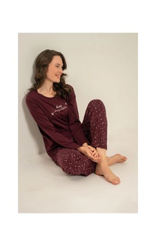 Angbutik Arnetta Ar3774-s Kadın Uzun Kollu Pijama Takım MÜRDÜM