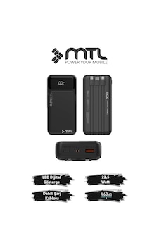 20000 Mah 22.5w Turbo Şarj Dahili Kablolu Dijital Led Göstergeli Pd Ve Qc 3.0 Powerbank Mt4320 Siyah 20000 Mah 22.5w Turbo Şarj Dahili Kablolu Dijital Led Göstergeli Pd Ve Qc 3.0 Powerbank Mt4320 Siyah