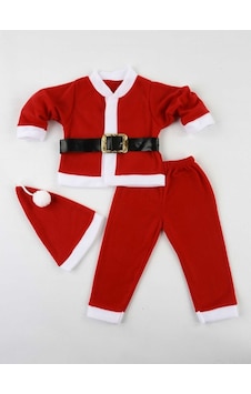 Salar Ticaret ERKEK BEBEK YILBAŞI NOEL KOSTÜMÜ KIYAFETİ Kırmızı