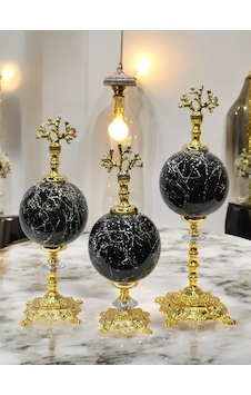 Mercan Başlı Metal Dekoratif Obje - Gold Mercan Başlı Metal Dekoratif Obje - Gold