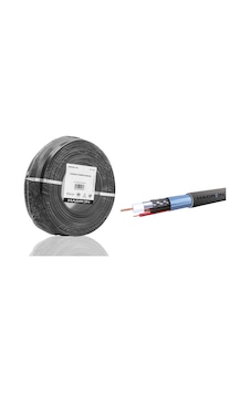 Büro Ev Ofis si İçin 100mt 2x0,5mm Siyah Mini Coax Eco Cca Pe Dış Mekan Cctv Kablo