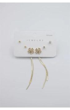 Çoklu Set Küpe - Altın Çok renkli 75160367 Çoklu Set Küpe - Altın Çok renkli 75160367