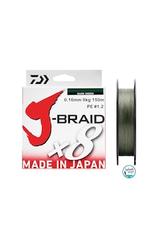Daiwa J Braid Pe 8X Ip Misina 0.16Mm 9Kg 150Mt Koyu Yeşil Daiwa J Braid Pe 8X Ip Misina 0.16Mm 9Kg 150Mt Koyu Yeşil