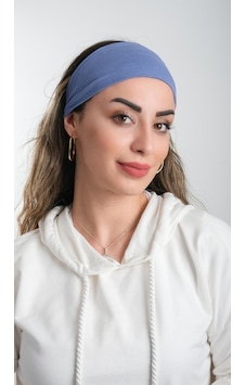 Hürrem Bone İndigo Bandana Saç Bandı Viskon Düz 3012 34 İndigo