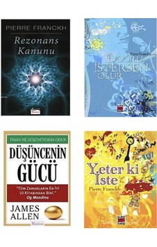 Rezonans Kanunu + Dogru Istersen Olur + Dusuncenın Gucu + Yeterkı Iste 4 Set Kıtap Rezonans Kanunu + Dogru Istersen Olur + Dusuncenın Gucu + Yeterkı Iste 4 Set Kıtap