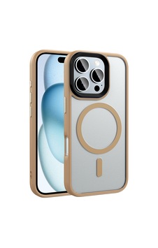 Apple Uyumlu iPhone 16 Pro Kılıf Mat Arka Yüzey Wireless Şarj Özellikli Zore Flet M-safe Kapak Bej Gold Apple Uyumlu iPhone 16 Pro Kılıf Mat Arka Yüzey Wireless Şarj Özellikli Zore Flet M-safe Kapak Bej Gold