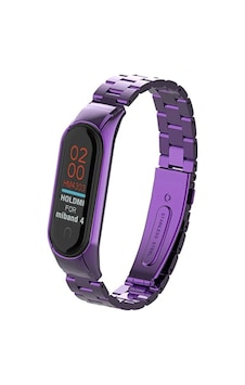 Newface - 512 - Xiaomi Mi Band 4 Metal Baklalı Kordon - Csmo-tex - - Mor