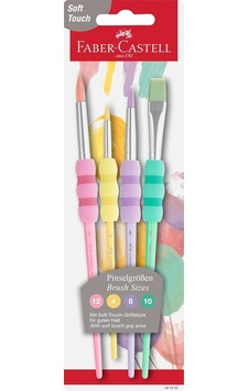 Faber-castell Yumuşak Dokulu Fırça Seti, 4 Lü, Kaymaz Tutma Yeri, Ergonomik Kavrama, İnce Ve Kalın Uçlu Boyama Fırçaları Sku: Zeus8690010331526 Faber-castell Yumuşak Dokulu Fırça Seti, 4 Lü, Kaymaz Tutma Yeri, Ergonomik Kavrama, İnce Ve Kalın Uçlu Boyama Fırçaları Sku: Zeus8690010331526