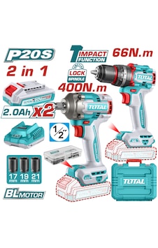 Total TCKLI20275E Darbeli Matkap + Somun Sökme Makinesi Set