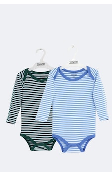 Toontoy Kids Toontoy Unisex Çizgili 2 Li Zıbın Beyaz