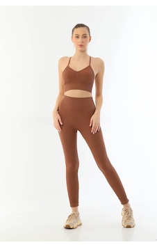 Civetta Kahvemı Emay 3921 Soft Seamless Ripli Tayt Yoga Takımı Kahve Civetta Kahvemı Emay 3921 Soft Seamless Ripli Tayt Yoga Takımı Kahve