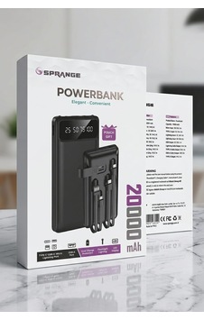 Sprange 20000 Mah Kendinden 4 Kablolu Dijital Göstergeli Led Fenerli Powerbank Taşıma Kılıfı 20.000 Mah Sprange 20000 Mah Kendinden 4 Kablolu Dijital Göstergeli Led Fenerli Powerbank Taşıma Kılıfı 20.000 Mah