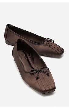 Luvi Shoes Alıa Kahverengi Saten Fiyonklu Kadın Babet Ayakkabı Luvi Shoes Alıa Kahverengi Saten Fiyonklu Kadın Babet Ayakkabı