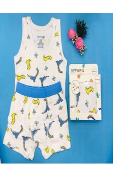 Defne Baby % 95 Pamuklu Erkek Çocuk Atlet Boxer İç Çamaşır Takımı-600 Beyaz Defne Baby % 95 Pamuklu Erkek Çocuk Atlet Boxer İç Çamaşır Takımı-600 Beyaz
