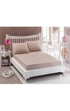 Çift Kişilik 160x200 30 Cm Fitted Lastikli Çarşaf Bej 2yastık Bej - Kahverengi Çift Kişilik 160x200 30 Cm Fitted Lastikli Çarşaf Bej 2yastık Bej - Kahverengi