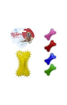 Natura 11 CM Plastik Pati Desenli Dikenli Kemik Köpek Oyuncağı Çok Renkli Natura 11 CM Plastik Pati Desenli Dikenli Kemik Köpek Oyuncağı Çok Renkli