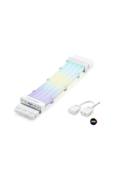24 Pin Argb Power Supply Uzatma Kablosu Gümüş Kaplamalı Bükülebilir 2 Mm 108 Led Beyaz Nd2814w