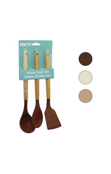 İbico İ22-009 3 Parça Renkli Silikon Mutfak Seti Ahşap Ve Bambu Saplı - 12'li Paket İbico İ22-009 3 Parça Renkli Silikon Mutfak Seti Ahşap Ve Bambu Saplı - 12'li Paket