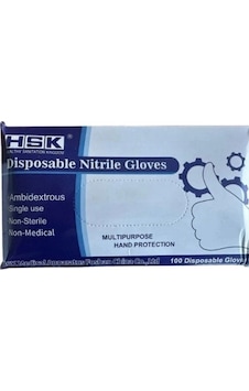HSK Mavi Nitril Eldiven M Beden 100'lü