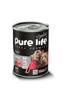Purelife Plus Sığır Yetişkin Köpek Konserve Mama 400gr Purelife Plus Sığır Yetişkin Köpek Konserve Mama 400gr