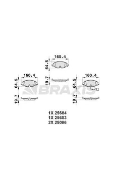 Vw Passat B8 On Fren Balatasi 1.4 2014-2018 Braxıs Ab0313 Vw Passat B8 On Fren Balatasi 1.4 2014-2018 Braxıs Ab0313