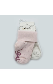 Katamino Mettilla 2'li Çorap 44106 Pembe-Beyaz Katamino Mettilla 2'li Çorap 44106 Pembe-Beyaz