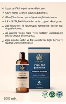 Organik Argan Ve Zeytinyağı Özlü Kuru Ve Normal Saçlar İçin Besleyici Ve Onarıcı Şampuan 500 Ml 2 Paketi