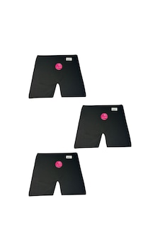 Qulat 3'lü Paket Lazer Kesim Yüksek Bel Şort Boxer Siyah Qulat 3'lü Paket Lazer Kesim Yüksek Bel Şort Boxer Siyah