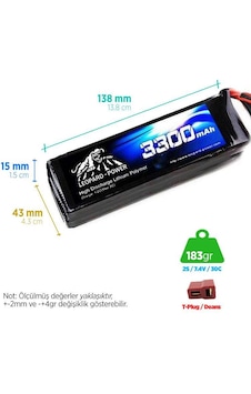 Leopard Power 3300 Mah 7,4v 2s 30c Lipo Batarya Leopard Power 3300 Mah 7,4v 2s 30c Lipo Batarya
