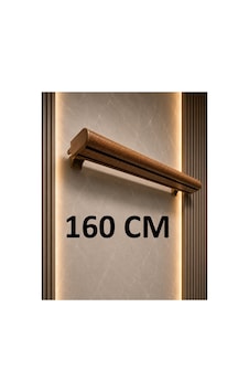 Meşe Dekoratif Ray 2 Kanallı Dekoratif Ahşap Desenli Metal Perde Kornişi Meşedeko160cm - 849479350 Meşedeko160cm