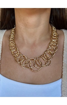 Gold Halka Zincir Kolye Çok renkli Gold Halka Zincir Kolye Çok renkli