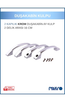 Duşakabin Cam Kapı Ay Kulp 4 Adet Duşakabin Kolu Krom Krom Parlak Duşakabin Cam Kapı Ay Kulp 4 Adet Duşakabin Kolu Krom Krom Parlak