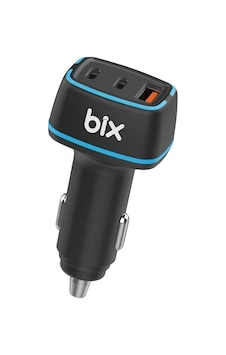 Bix Bxacp82w 82.5w Üç Port 2x Type-c Ve Usb-a Araç İçi Hızlı Şarj Cihazı Siyah Bix Bxacp82w 82.5w Üç Port 2x Type-c Ve Usb-a Araç İçi Hızlı Şarj Cihazı Siyah