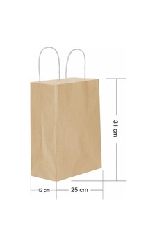 Roll-up Kraft Çanta Naturel Orta Boy 25x31cm 25 Adet 8'li Paket Roll-up Kraft Çanta Naturel Orta Boy 25x31cm 25 Adet 8'li Paket
