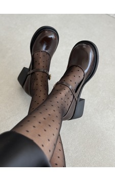 Selin Shoes Nora Kısa Topuklu Bilek Detaylı Gold Aksesuarlı Kadın Loafer- Kahverengi Selin Shoes Nora Kısa Topuklu Bilek Detaylı Gold Aksesuarlı Kadın Loafer- Kahverengi
