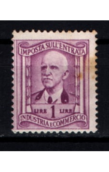 İtalya 1940 Fiskal Gelir Vergisi Pulu 1l Ws2237