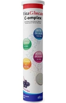Allergo Vitaglucan C-Omplex 20 Efervesan Tablet Allergo Vitaglucan C-Omplex 20 Efervesan Tablet