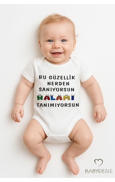 Babyden's Bu Güzellik Nerden Sanıyorsun Halamı Tanımıyorsun Yazılı Bebek Body %100 Pamuk Beyaz Babyden's Bu Güzellik Nerden Sanıyorsun Halamı Tanımıyorsun Yazılı Bebek Body %100 Pamuk Beyaz