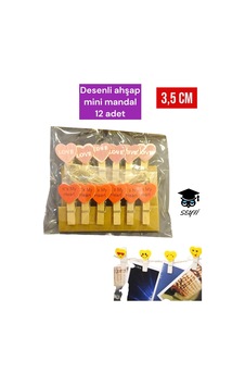 Desenli Ahşap Mini Mandal 12 Adet 3,5 Cm Süsleme Mandalı Desenli Ahşap Mini Mandal 12 Adet 3,5 Cm Süsleme Mandalı
