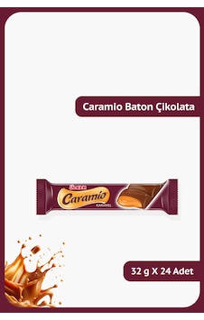 Ülker Caramio Karamel Dolgulu Sütlü Çikolalata 24 x 32 G Ülker Caramio Karamel Dolgulu Sütlü Çikolalata 24 x 32 G