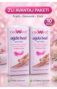 Essweet Ağda Bezi 10 Metre Dilim Profesyonel Epilasyon Bezi Çift Taraflı Kullanım Yırtılmaz Dayanıkl