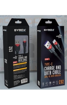 Syrox C92 Plus Type-C 2.0 A Hızlı Şarj Data Kablo 1 M Syrox C92 Plus Type-C 2.0 A Hızlı Şarj Data Kablo 1 M