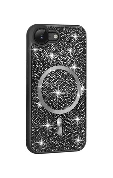 Apple Uyumlu iPhone 16e Kılıf Pırlanta Tasarımlı M-safe Şarj Özellikli Zore Mozaik Silikon Kapak Apple Uyumlu iPhone 16e Kılıf Pırlanta Tasarımlı M-safe Şarj Özellikli Zore Mozaik Silikon Kapak