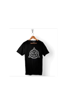 Triquetra Triangle Yaşam Ölüm Yeniden Başlangıç Logo Baskılı Tişört Unisex T-shirt 001 Triquetra Triangle Yaşam Ölüm Yeniden Başlangıç Logo Baskılı Tişört Unisex T-shirt 001