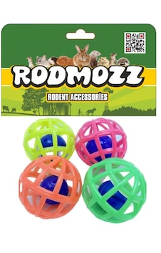 Rodmozz Kemirgenler İçin Plastik Zilli Oyun Topu 4 Adet Rodmozz Kemirgenler İçin Plastik Zilli Oyun Topu 4 Adet